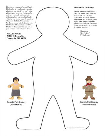 Flat Stanley Printable - Coloring Pages for Kids and for Adults