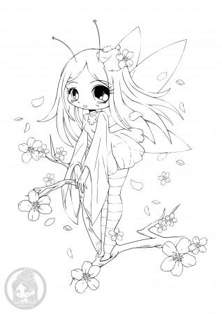 Cherry blossom fairy - Return to childhood Adult Coloring Pages