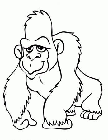Gorilla Coloring Pages - HiColoringPages