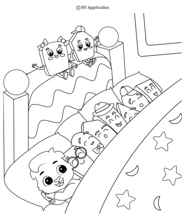 Ten In The Bed Nursery Rhyme Coloring Page for Kids. Free to Download and  Print.