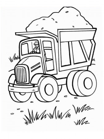 Dump Truck Coloring Page - Pintable Coloring Ideas | Truck coloring pages,  Tractor coloring pages, Monster truck coloring pages