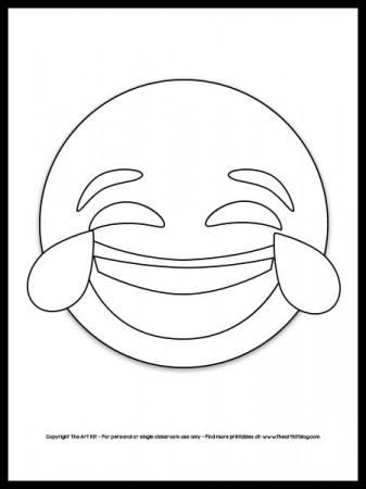 Emoji Coloring Page - LOL Laughing Face {FREE Printable!} - The Art Kit