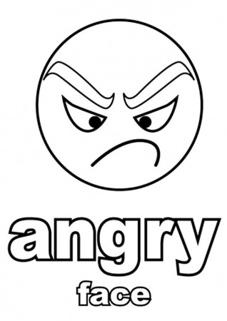 print coloring image - MomJunction | Angry face, Coloring pages, Face