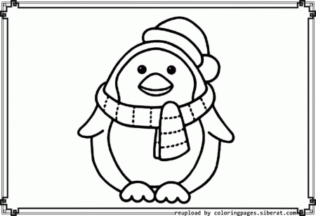 Cute Cartoon Penguin Coloring Pages - Coloring Page