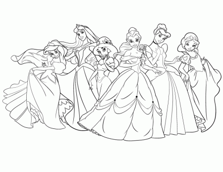 All The Disney Princesses Coloring Pages - Coloring Pages For All Ages