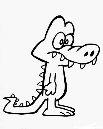 Sad Alligator Coloring Page - Free Printable Coloring Pages for Kids