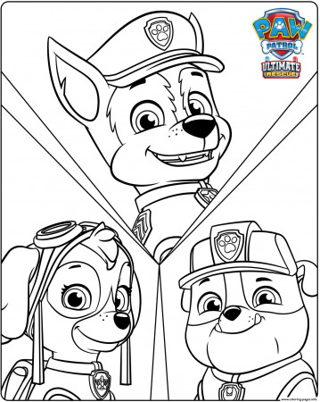 Paw Patrol Ultimate Rescue Chase Skye Rubble Coloring Pages Printable