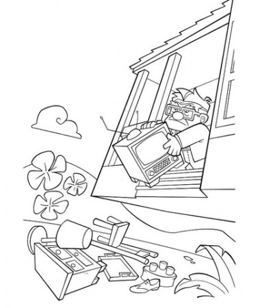 Throwing Old Furniture coloring page | Free Printable Coloring Pages
