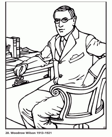 USA-Printables: President Woodrow Wilson - 28th President of the United  States - 2 - US Presidents Coloring Pages