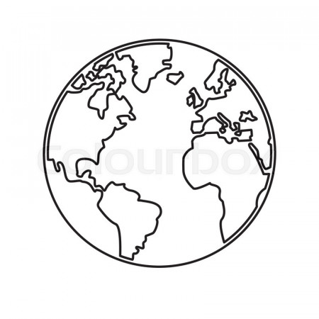 world map earth globes cartography continents outline | Stock vector |  Colourbox