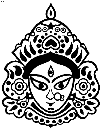 Goddess Durga Face Coloring Page - Kids Portal For Parents
