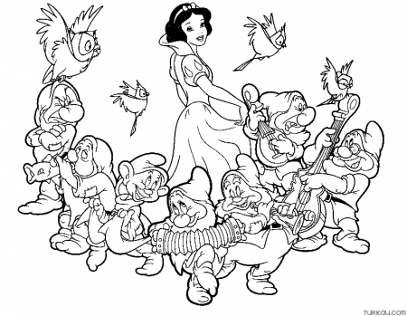 Disney Snow White And The Seven Dwarfs Coloring Page » Turkau