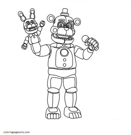 Toy Golden Freddy 1 Coloring Pages - Five Nights At Freddy's Coloring Pages  - Coloring Pages For Kids And Adults