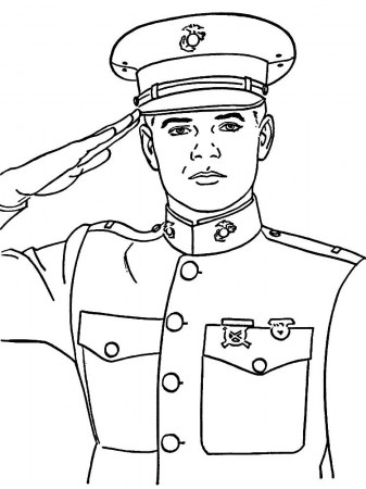 Coloring Pages | Selute To A Military Man Coloring Pages