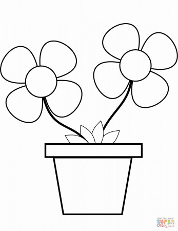 Flower Pot Coloring Page Elegant Flowers In A Pot Coloring Page | Printable flower  coloring pages, Flower coloring pages, Free printable coloring pages