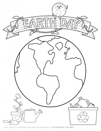 Earth Day Coloring Page - Happiness is Homemade