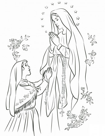 Mary of Fatima coloring book to print and online
