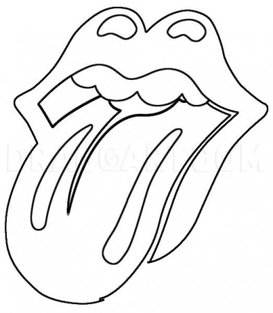 How To Draw The Rolling Stones Lips And Tongue, Coloring Page, Trace Drawing