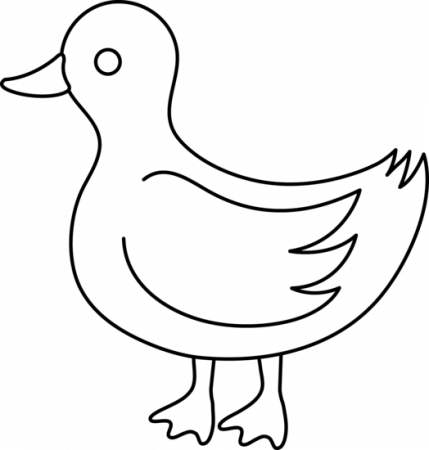 Duck outline coloring page
