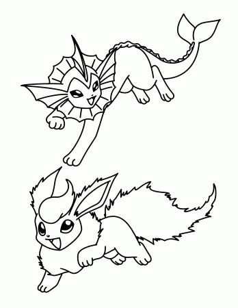 Vaporeon - Coloring Pages for Kids and for Adults
