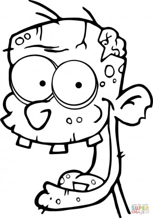 Head of Zombie coloring page | Free Printable Coloring Pages