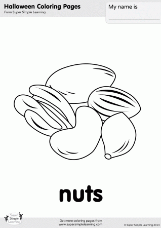 Nuts Coloring Page - Super Simple