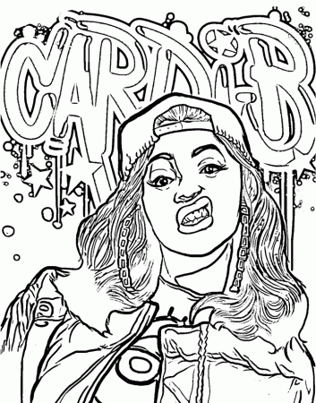 Awesome Cardi B Coloring Page - Free Printable Coloring Pages for Kids