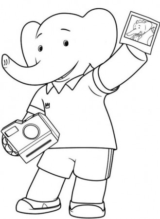 Babar the Elephant Show Picture from His Polaroid Camera Coloring ...