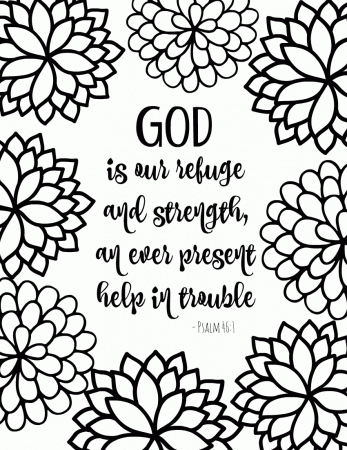 god is our refuge. love bible verse coloring 4. free printable ...