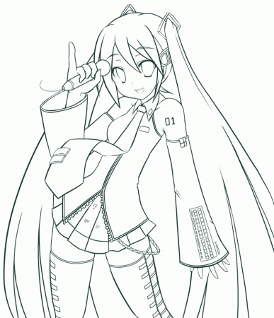 Image result for hatsune miku coloring pages | Hatsune miku ...