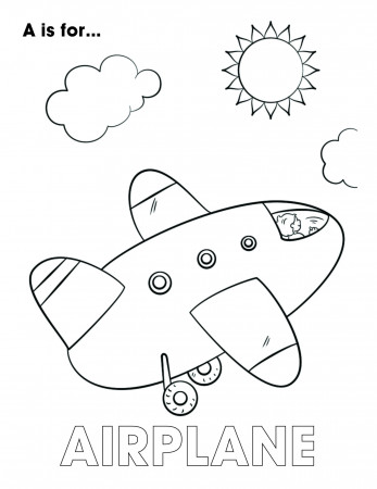 Coloring Pages : Letter Of The Week Coloring Airplane Excavator ...