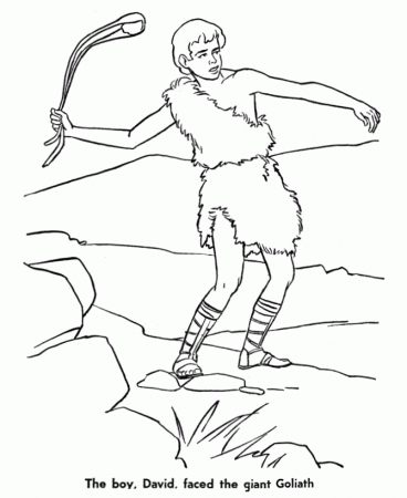 Bible Story characters Coloring Page Sheets - David and Goliath 