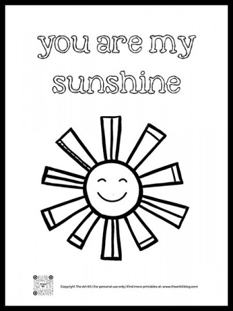 Free Printable SUN Coloring Page: You are my Sunshine! - The Art Kit