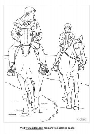 Father And Son Riding Horses Coloring Pages | Free People-and-celebrities Coloring  Pages | Kidadl