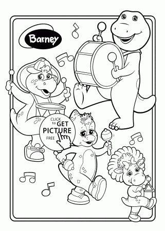Barney and friends musicians coloring pages for kids, printable ...