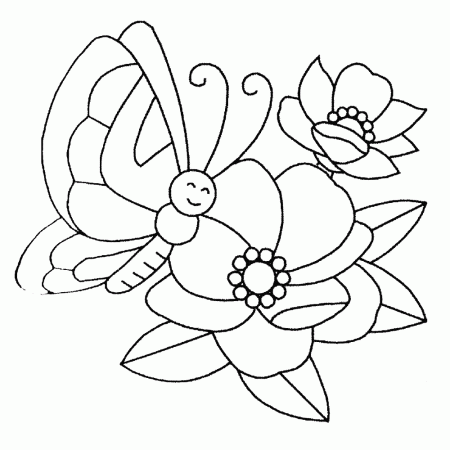 Print Butterfly And Flower Coloring Pages For Preschool or ...