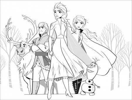 Frozen 2 : Elsa, Anna, Olaf, Sven, Kristoff without text - Frozen ...
