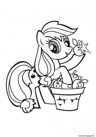 My Little Pony Applejack Stand Coloring Pages Printable