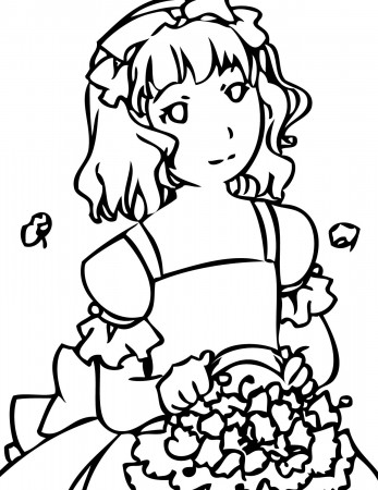 Flower Girl Coloring Pages at GetDrawings | Free download