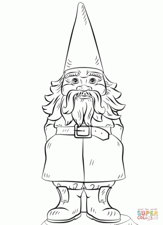 Garden Gnome coloring page | Free Printable Coloring Pages