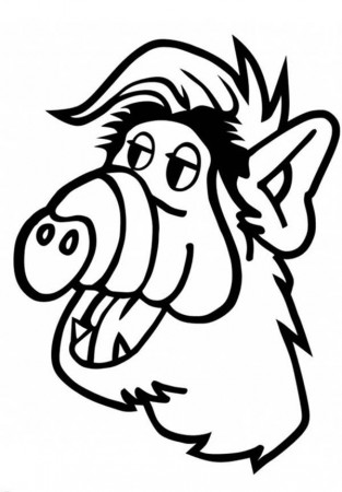 Picture of Alf Head Coloring Pages | Batch Coloring