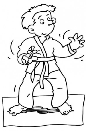 Practising Judo All Alone Coloring Pages | Bulk Color