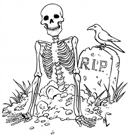 Halloween Skeleton Coloring Page Free Printable - Holiday ...