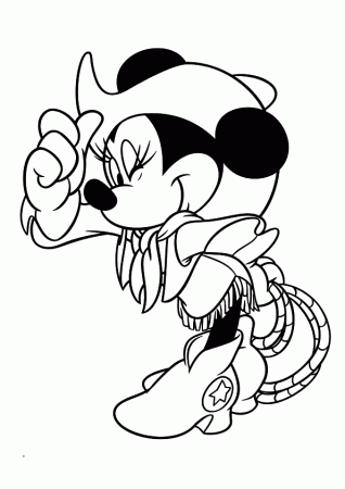 Minnie as a Cowgirl Coloring Page | Disney pages of ...