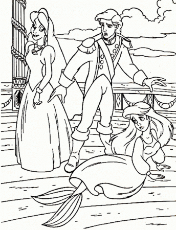 The Little Mermaid Coloring Pages Ariel : Ariel Sitting on a Coral ...