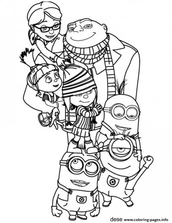 Print minions the family Coloring pages