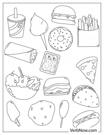 Free CUTE FOOD Coloring Pages & Book for Download (Printable PDF) - VerbNow
