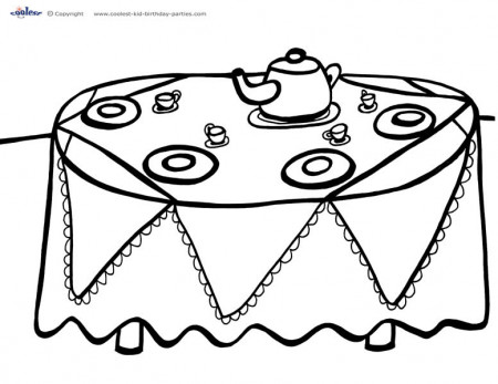Printable Tea Party Coloring Page 4 - Coolest Free Printables