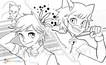 Ladybug and Cat Noir coloring pages. Print for Free