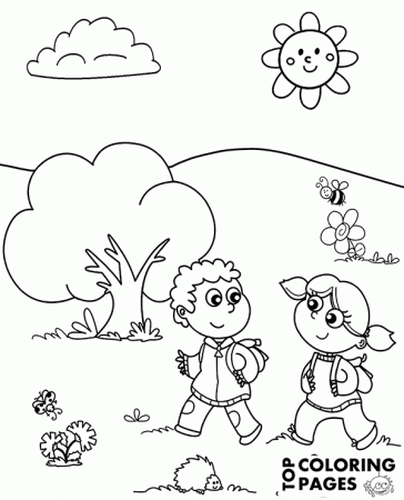 Meadow coloring page - Topcoloringpages.net